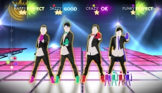 Review Just Dance 4: Een screenshot van de game (One Direction Thats What Makes You Beautiful).