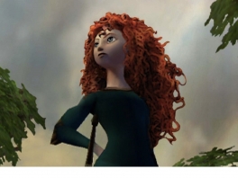 Tu jogas como Merida, princesa da Escócia e mestra do arco.