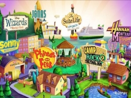 Jouez dans différents lieux de divers programmes de Disney Channel.