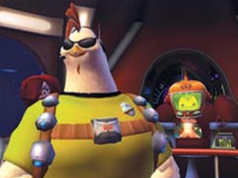 You’re playing as Ace, the tough alter ego of Chicken Little.