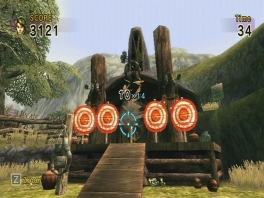 In Links Crossbow Training, you use the Wii Zapper to shoot.