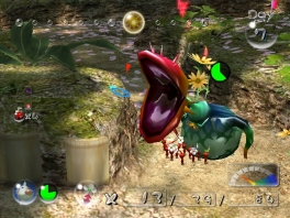 Los, Pikmin, besiege diese fleischfressende Pflanze.