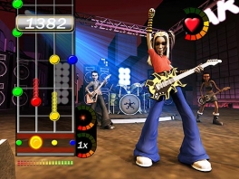 Play as various cool rock guitarists!