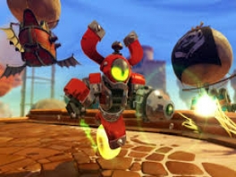 The Skylander "Magna Charge" of the "Tech" element activates his laser.