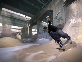 Skate in einer großen offenen Welt mit Innen- und Außenbereichen.